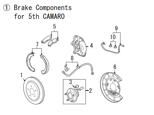 商品番号/6360　5TH　カマロ　3.6L/6.2L　ブレーキ　システム(イラストにてお問合せ下さい　純正/社外品お探しします)